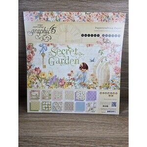 Graphic 45 Secret Garden 12x12 Paper Pad RARE 24 Sheets 2013 Unused, COLLECTIBLE